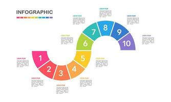 10 option infographic roadmap business to success. Vector illustration.