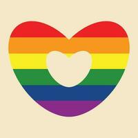 Rainbow Heart, Happy Pride Element, LGBTQ Decorative Vector