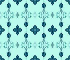 Ethnic folk geometric seamless pattern in green flora vector