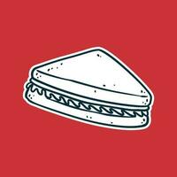 Sandwich - Drawing vector illustration, black and white colors