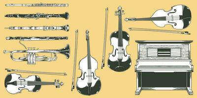 doodle music drawing drawing objects vector