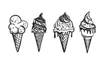 Ice Cream hand drawn illustrations. Vector. vector