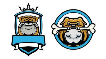 Bulldog logo design for esport team. Bulldog logo badge emblem. vector