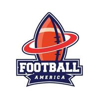 Simple retro american football logo design template. With red and blue color combination vector