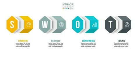 Business concept infographic template with swot analysis. vector