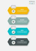 concepto de negocio de plantilla infográfica con flujo de trabajo. vector