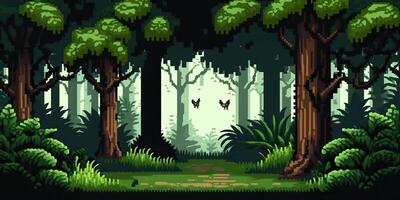ai generado. ai generativo. 8 poco resumen bosque escena. lata ser usado para retro juegos o gráfico diseño. gráfico Arte foto