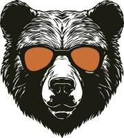 Cool bear in sunglasses vector