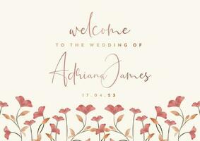 Wedding Signage with Flower Background vector