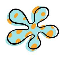 Abstract doodle flower. Hand drawn simple stylized figure vector