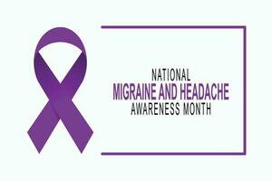 National Migraine and Headache Awareness Month background. vector