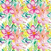 Floral shape watercolor seamless pattern. vector