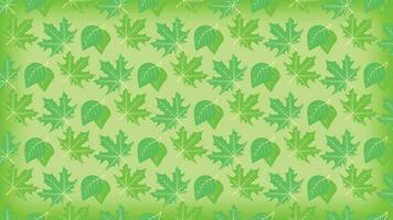 Green spring maple leaves and other tree leaves pattern vector