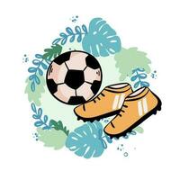 A vector illustration of soccer boots with studs for grip. Soccer boots. Football boots.