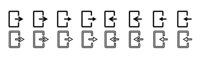 salida y entrar el habitación icono vector