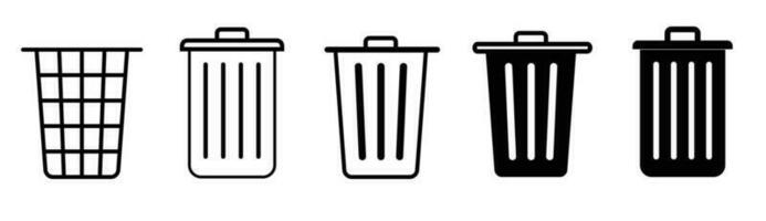 trash can icon cleaning delete file icon vector