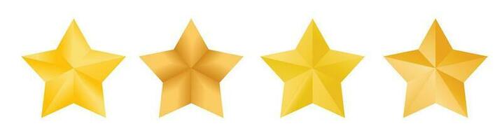 Golden Stars Set With Gradient vector