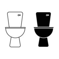 toilet icon bidet set vector simple