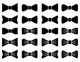 bow tie icon set, silhouette flat design. vector for father's day, app, web, button, internet.