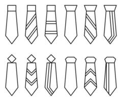 tie icon set line design on white background, vector illustration of office, fashion, business, father's day, web.