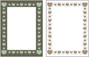 poster frame decoration with heart icon with free space for photo or text, border vector template. Greeting card, invitation, birthday, mother's day, banner, social media.