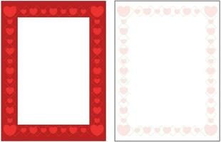 poster frame decoration with heart icon with free space for photo or text, border vector template. Greeting card, invitation, birthday, mother's day, banner, social media.