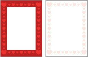 poster frame decoration with heart icon with free space for photo or text, border vector template. Greeting card, invitation, birthday, mother's day, banner, social media.