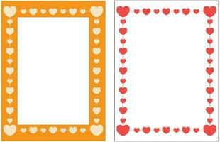 poster frame decoration with heart icon with free space for photo or text, border vector template. Greeting card, invitation, birthday, mother's day, banner, social media.