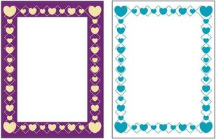 poster frame decoration with heart icon with free space for photo or text, border vector template. Greeting card, invitation, birthday, mother's day, banner, social media.