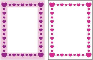 poster frame decoration with heart icon with free space for photo or text, border vector template. Greeting card, invitation, birthday, mother's day, banner, social media.
