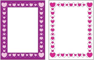 poster frame decoration with heart icon with free space for photo or text, border vector template. Greeting card, invitation, birthday, mother's day, banner, social media.
