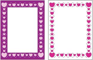 poster frame decoration with heart icon with free space for photo or text, border vector template. Greeting card, invitation, birthday, mother's day, banner, social media.