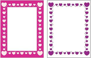 poster frame decoration with heart icon with free space for photo or text, border vector template. Greeting card, invitation, birthday, mother's day, banner, social media.
