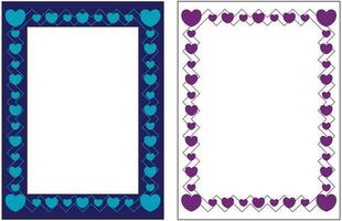 poster frame decoration with heart icon with free space for photo or text, border vector template. Greeting card, invitation, birthday, mother's day, banner, social media.