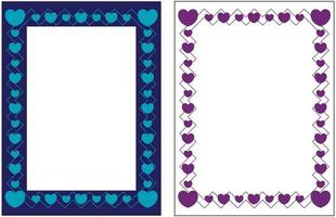 poster frame decoration with heart icon with free space for photo or text, border vector template. Greeting card, invitation, birthday, mother's day, banner, social media.