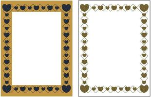 poster frame decoration with heart icon with free space for photo or text, border vector template. Greeting card, invitation, birthday, mother's day, banner, social media.