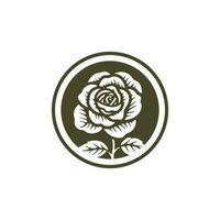 Beauty rose logo illustration design vector