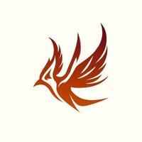 Modern fire bird logo illustration design vector