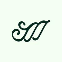 stylist Letter M nature logo illustration design vector