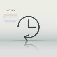 Vector clock timer icon in flat style. Watch sign illustration pictogram. Clock business concept.