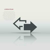 Vector arrow left and right icon in flat style. Forward arrow sign illustration pictogram. Cursor business concept.