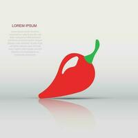 Chili pepper in flat style. Spicy peppers illustration on white isolated background. Chili paprika business concept. vector