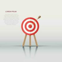 Target aim vector icon in flat style. Darts game illustration on white isolated background. Dartboard sport target concept.