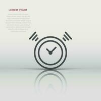 Clock timer icon in flat style. Time alarm illustration on white isolated background. Stopwatch clock business concept. vector