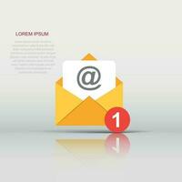 Mail envelope icon in flat style. Email message vector illustration on white isolated background. Mailbox e-mail business concept.