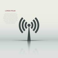 Wifi internet sign icon in flat style. Wi-fi wireless technology vector illustration on white isolated background. Network wifi business concept.