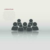 Vector group of people icon in flat style. Persons sign illustration pictogram. People business concept.