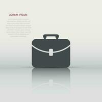 Vector suitcase icon in flat style. Luggage sign illustration pictogram. Bag business concept.