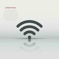 Wifi internet sign icon in flat style. Wi-fi wireless technology vector illustration on white isolated background. Network wifi business concept.