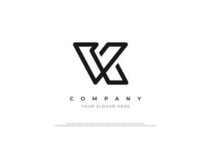 Initial Letter VK Monogram Logo Design Vector